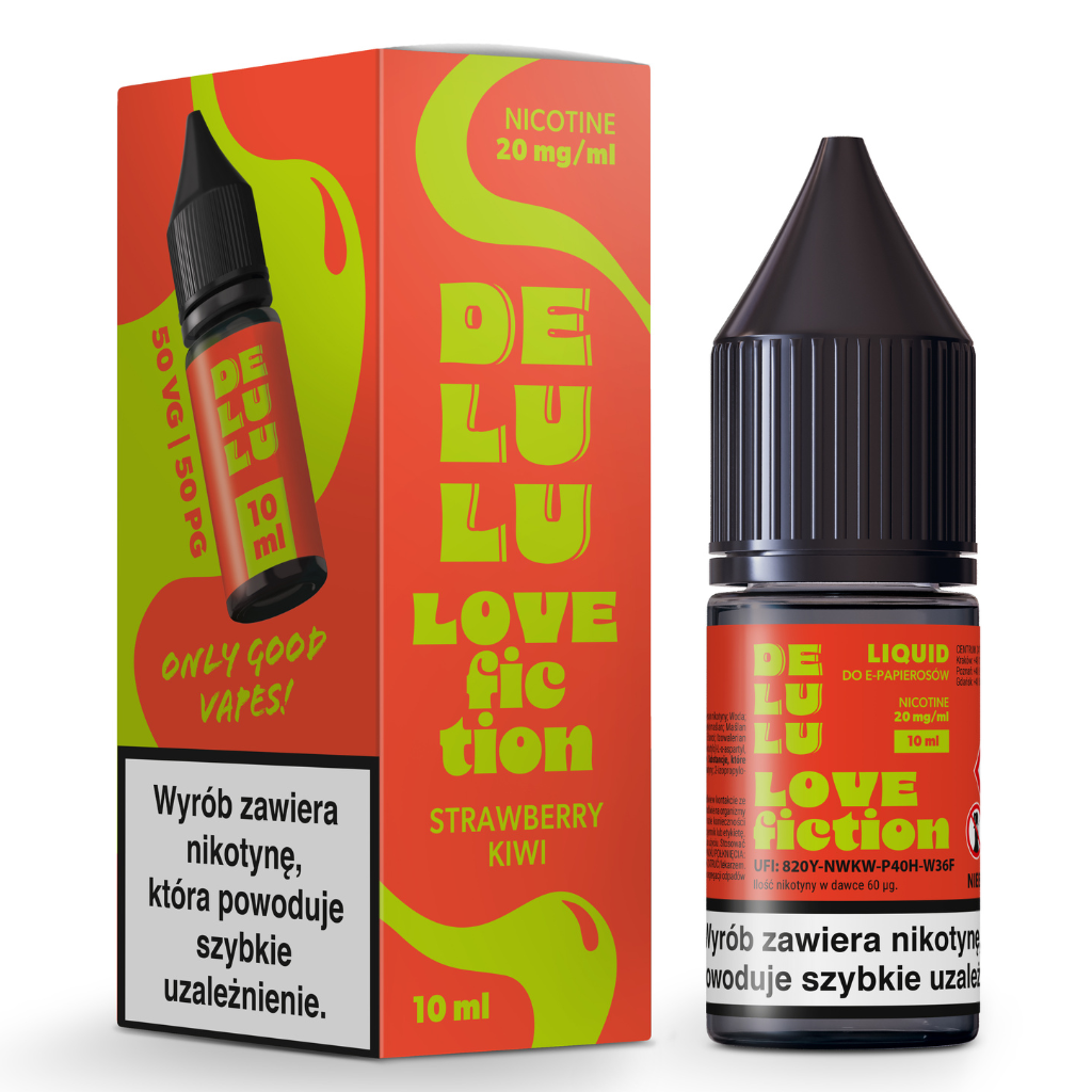 DELULU Liquid 10ml 20mg Love Fiction Strawberry Kiwi
