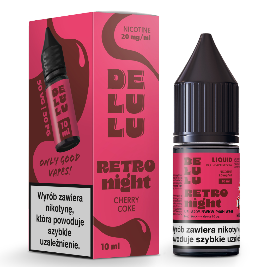 DELULU Liquid 10ml 20mg Retro Night Cherry Coke
