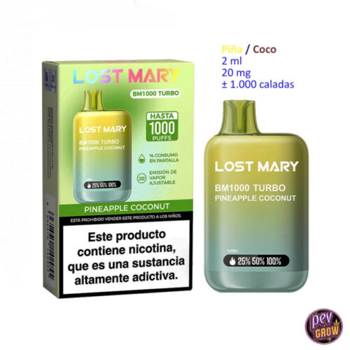 Lost Mary BM1000 Turbo Ananas Kokos – Wegwerp Vape 20mg