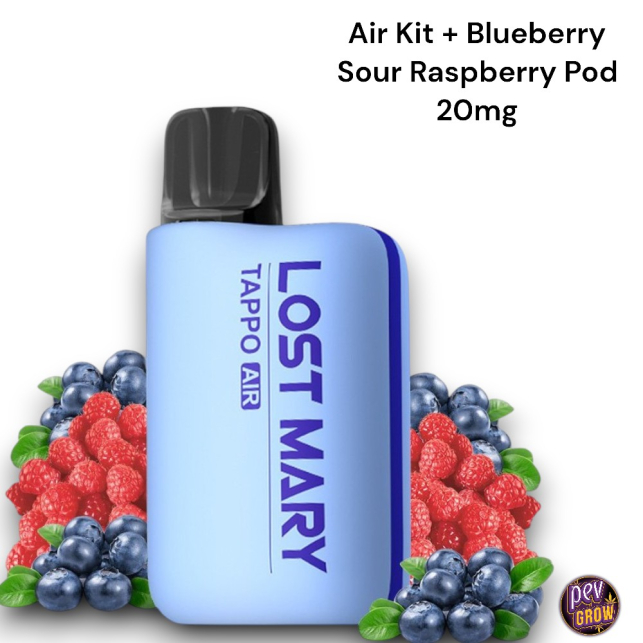 Lost Mary Tappo Pro Vape Kit + Blueberry Sour Raspberry 20mg · Oplaadbare & Intens