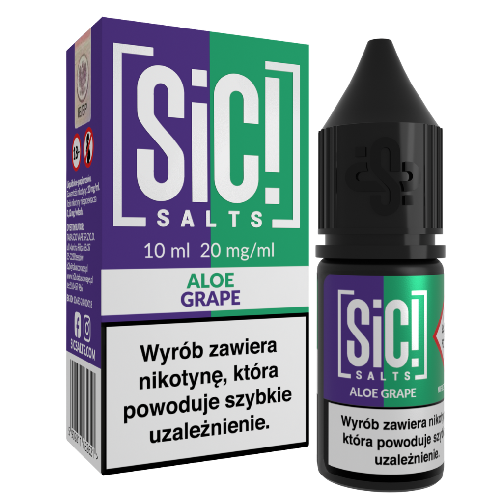 SiC! Salts Liquid Nikotynowy 10ml 20mg Aloe Grape
