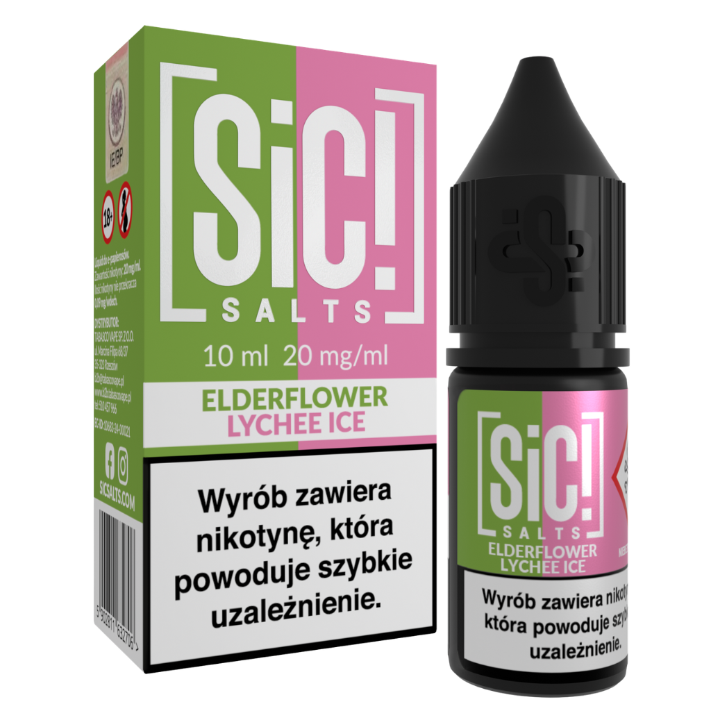 SiC! Salts Liquid Nikotynowy 10ml 20mg Elderflower Lychee Ice