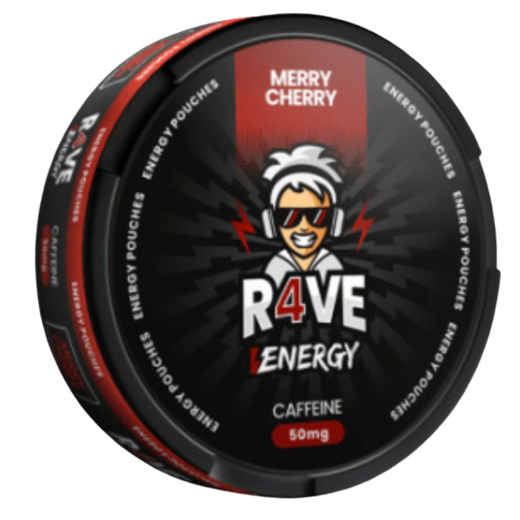 Snus z kofeiną R4VE Energy 50mg Caffeine Merry Cherry