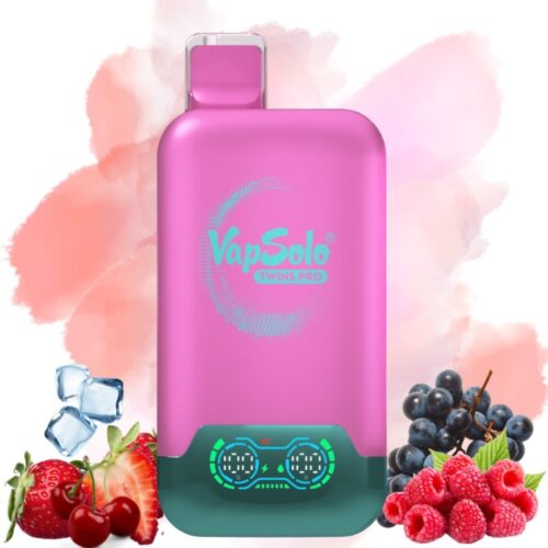 Vapsolo Twins Pro 50000 Strawberry Raspberry Cherry Ice & Grape Ice