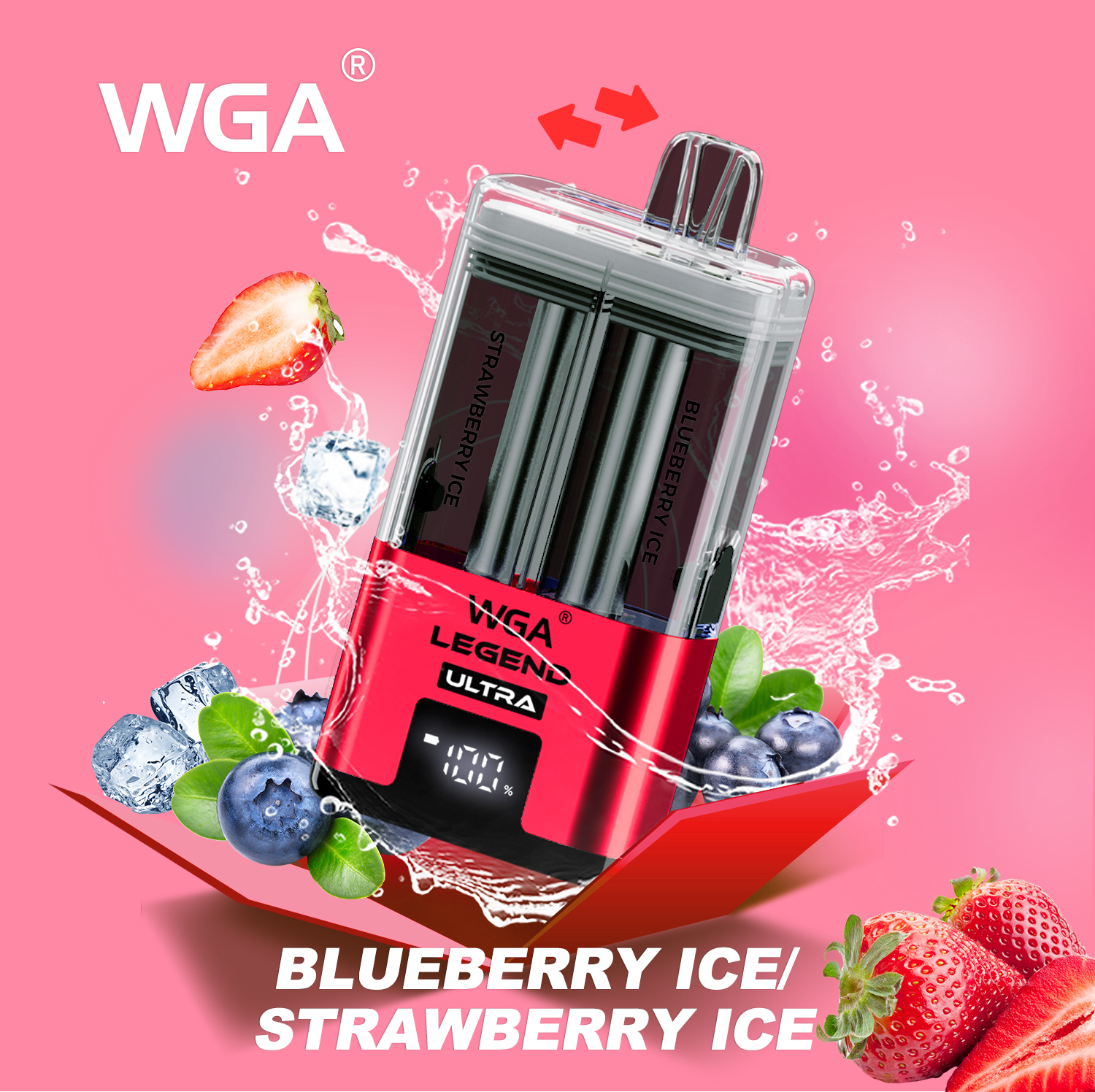 WGA VAPE BLUEBERRY ICE-STRAWBERRYICE 30K PUFFS