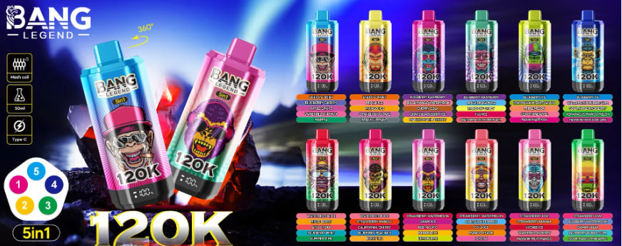 Disposable Vape Bang Legend 120000 Puff 5 In1 Puffs