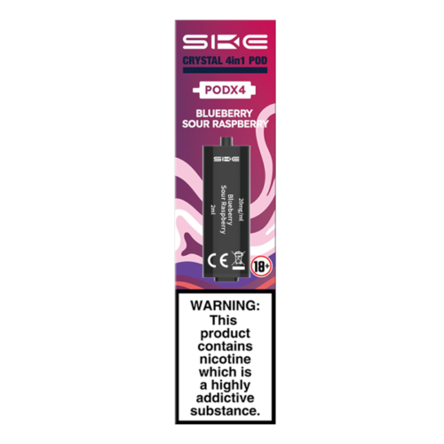 SKE Crystal 2400 4 in 1 Replacement Pods - Blueberry Sour Raspberry - 4PK