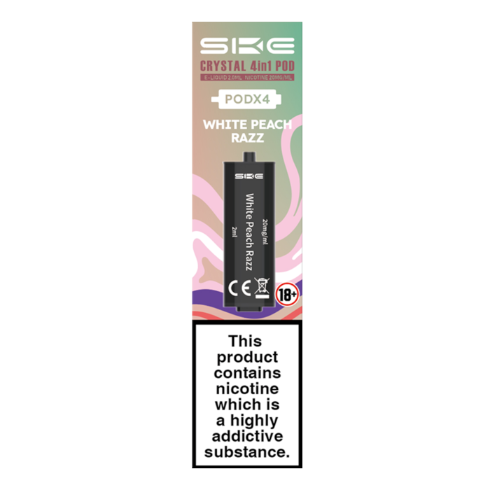 SKE Crystal 2400 4 in 1 Replacement Pods - White Peach Razz - 4PK