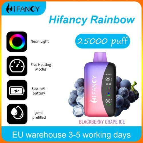 HiFancy Rainbow 25000 Disposable vape Blackberry Grape Ice - HIFANCY