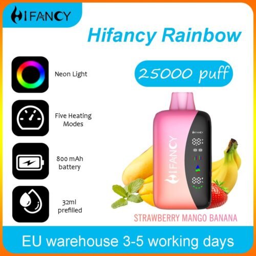 HiFancy Rainbow 25000 Vape desechable Fresa Mango Plátano - HIFANCY